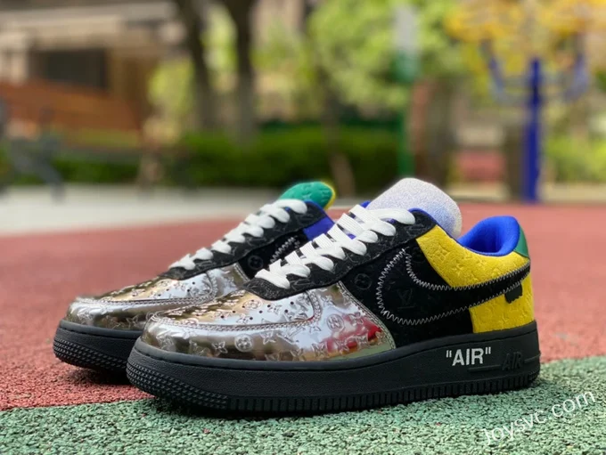 Louis Vuitton x Nike Air Force 1 Low Silver Black Blue