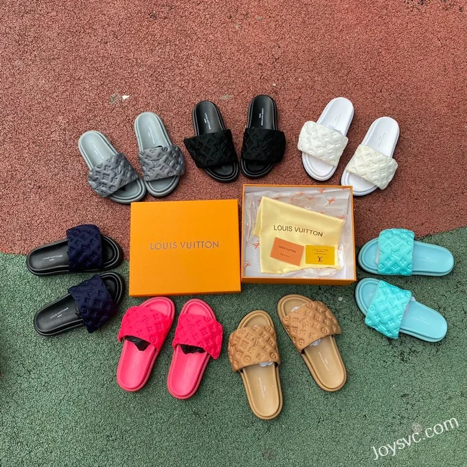 Louis Vuitton Pool Pillow Comfort Tiffany Velcro Slides