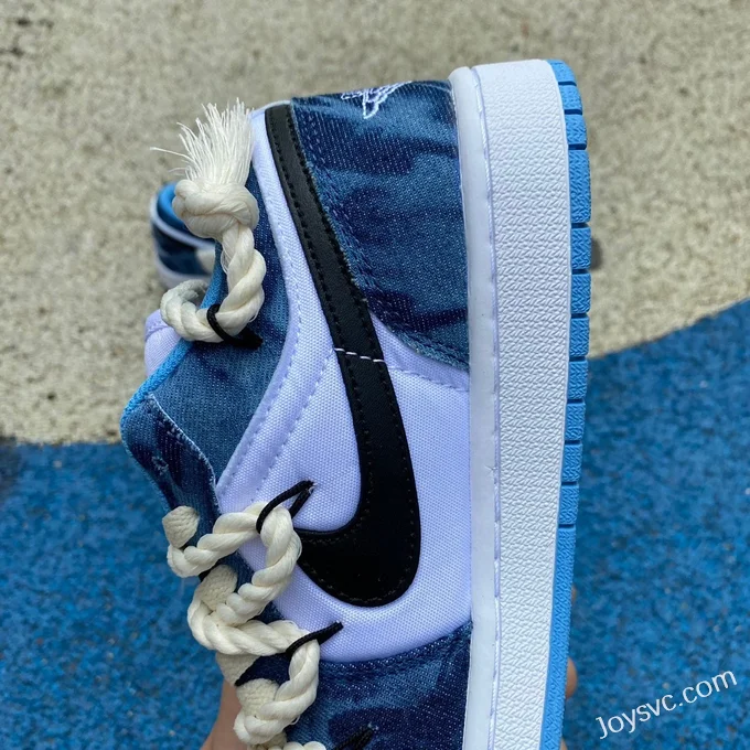 Air Jordan 1 Low DM8947-100 White Blue Washed Denim Retro