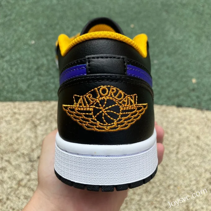 Air Jordan 1 Low 553558-075 Black Purple Yellow Retro