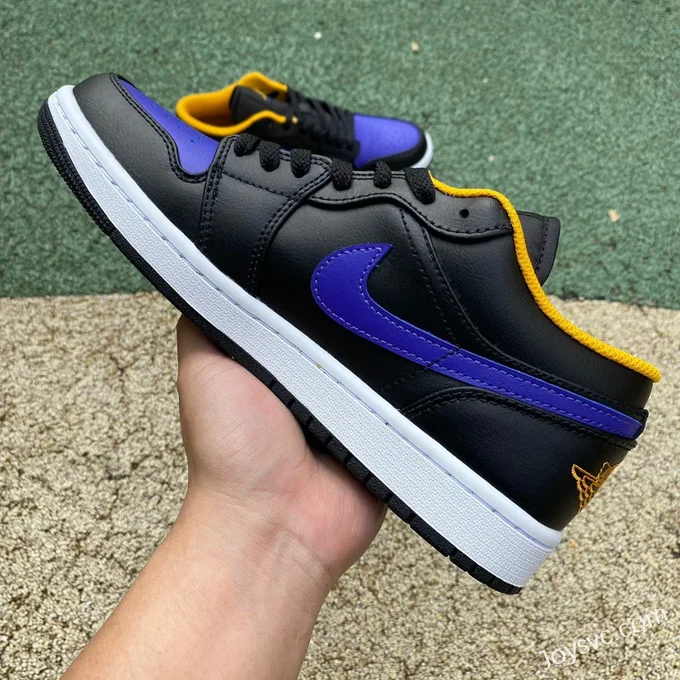 Air Jordan 1 Low 553558-075 Black Purple Yellow Retro