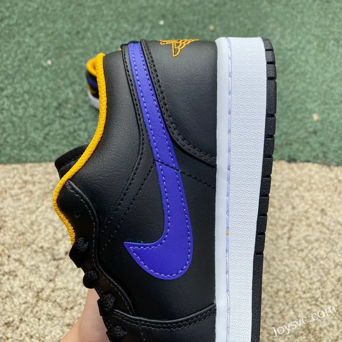 Air Jordan 1 Low 553558-075 Black Purple Yellow Retro