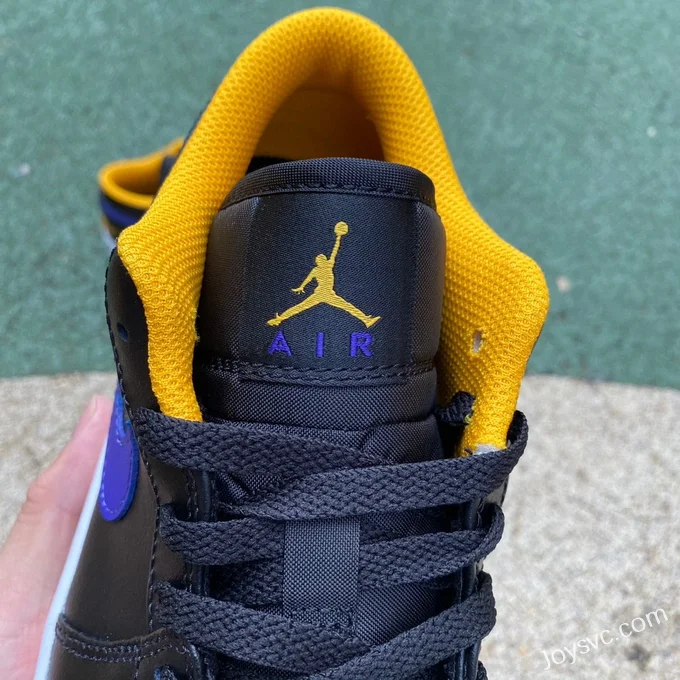 Air Jordan 1 Low 553558-075 Black Purple Yellow Retro