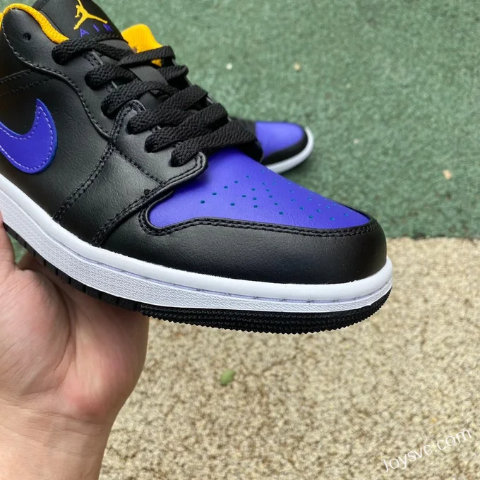 Air Jordan 1 Low 553558-075 Black Purple Yellow Retro