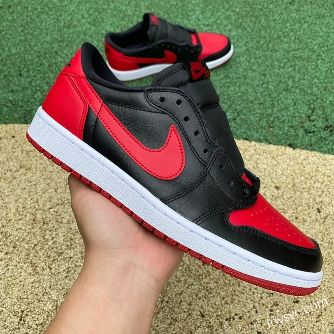 Air Jordan 1 Low 705329-001 Black Red Bred DG Version