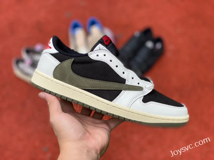 Travis Scott x Air Jordan 1 Low DZ4137-106 Olive Green Foreign Trade Version