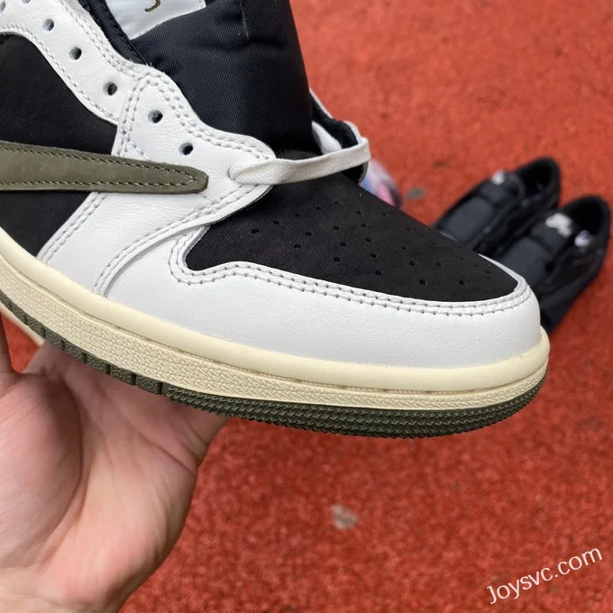 Travis Scott x Air Jordan 1 Low DZ4137-106 Olive Green Foreign Trade Version