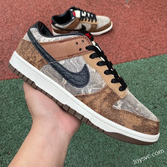 Nike Dunk Low CO.JP Snake Print Brown Retro Sneakers FJ5434-120