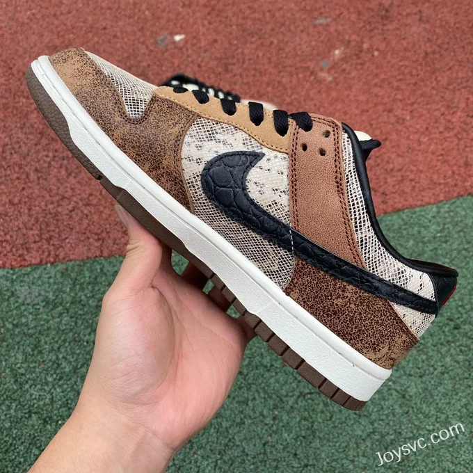 Nike Dunk Low CO.JP Snake Print Brown Retro Sneakers FJ5434-120