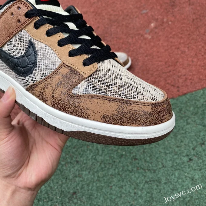 Nike Dunk Low CO.JP Snake Print Brown Retro Sneakers FJ5434-120