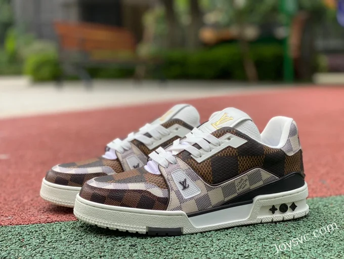 Louis Vuitton Trainer Brown Checker Low Dongguan Version