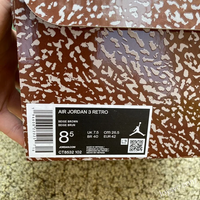 Air Jordan 3 Palomino CT8532-102 Grey Brown