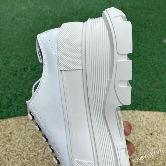 Alexander McQueen Mid-Top White Leather Sneakers