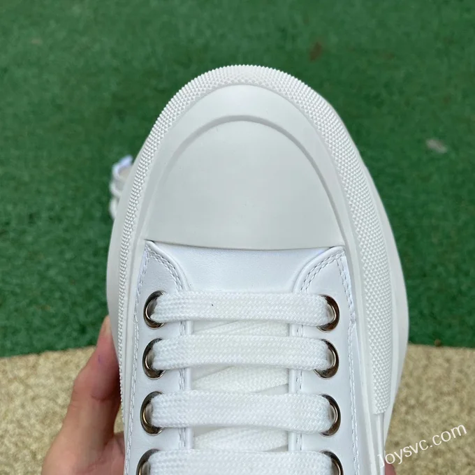 Alexander McQueen Mid-Top White Leather Sneakers