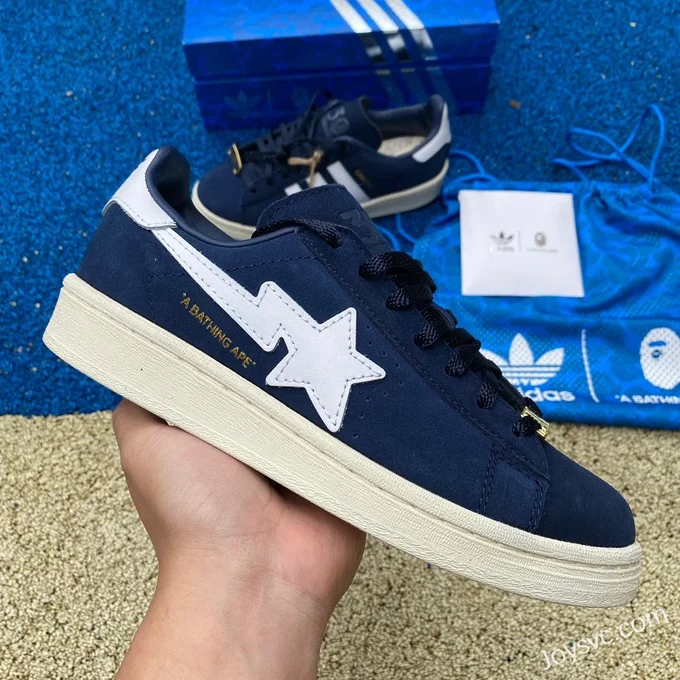 BAPE x Adidas Campus 80S in Navy Blue