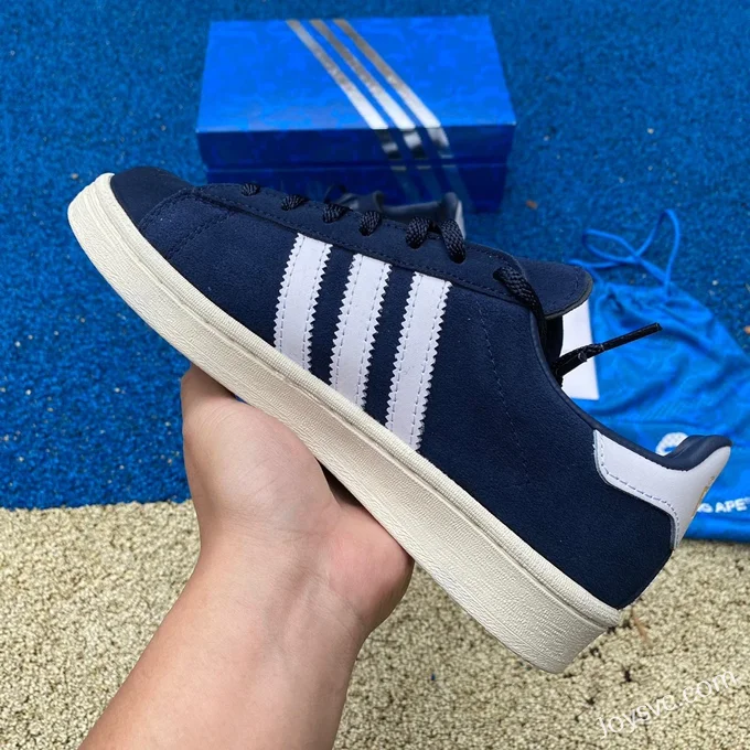 BAPE x Adidas Campus 80S in Navy Blue