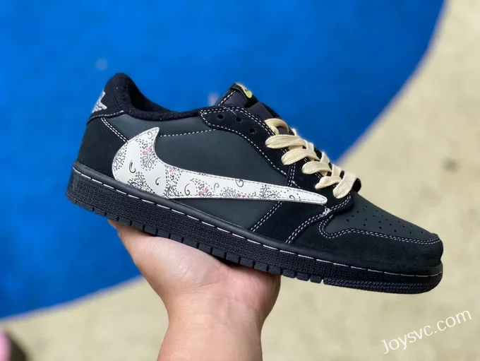 Travis Scott x Air Jordan 1 Low DM7866-889 Black Color Hook Custom Version