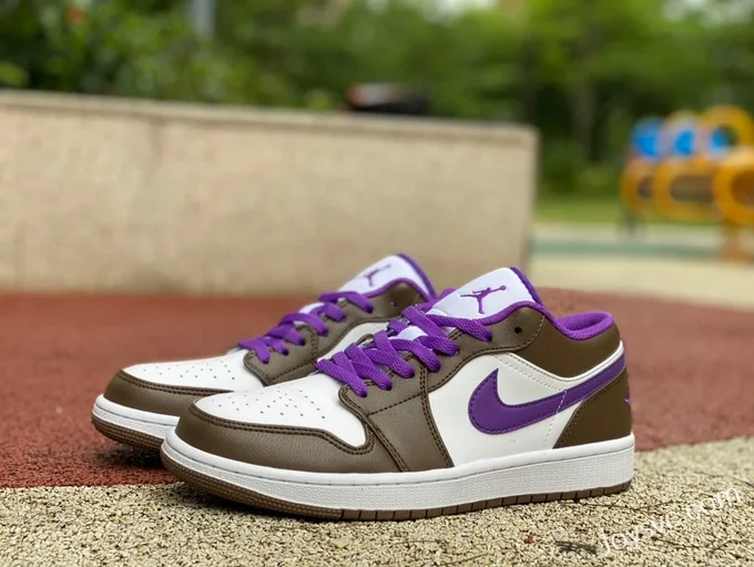 Air Jordan 1 Low 553558-215 Brown White Purple