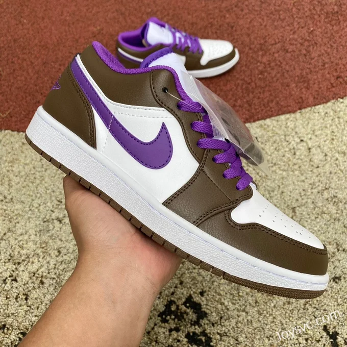 Air Jordan 1 Low 553558-215 Brown White Purple