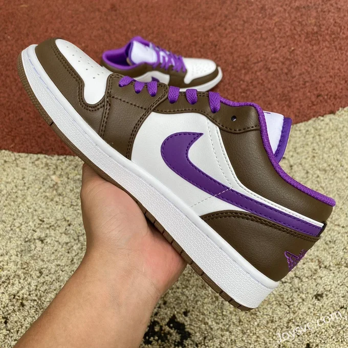 Air Jordan 1 Low 553558-215 Brown White Purple