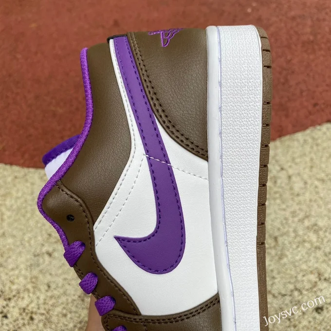 Air Jordan 1 Low 553558-215 Brown White Purple