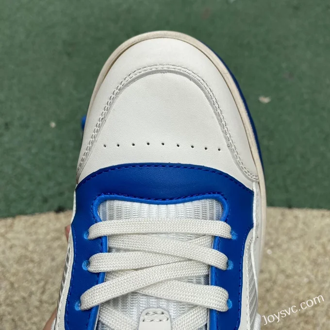 Gucci MAC80 White Blue Distressed Leather Low Top Fashion Sneakers