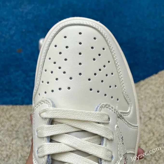 Travis Scott x Air Jordan 1 Low DM7866-898 White Brown Paisley Custom Version