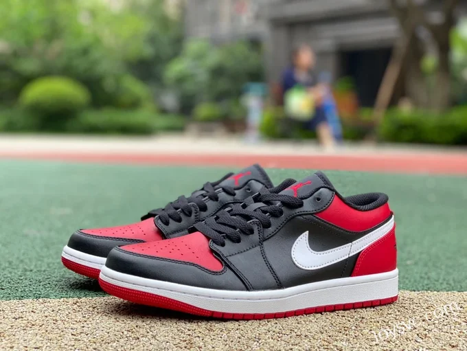 Air Jordan 1 Low 553558-066 Black Red White Hook Retro