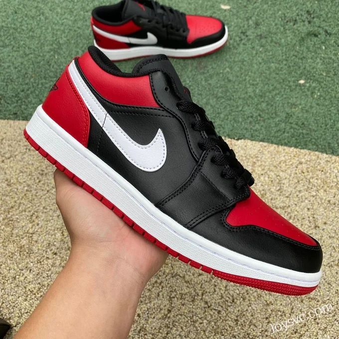 Air Jordan 1 Low 553558-066 Black Red White Hook Retro