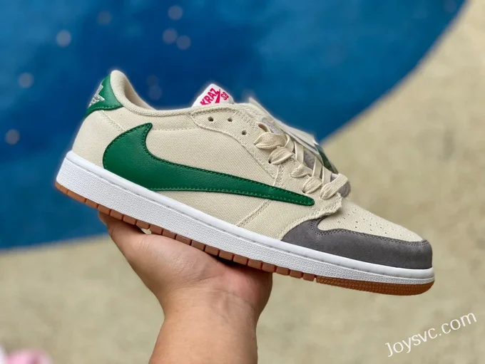 Travis Scott x Air Jordan 1 Low DM7866-809 Grey Green Custom Version