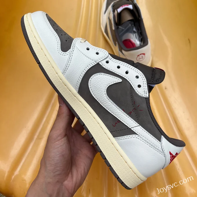 Travis Scott x Air Jordan 1 Low DM7866-162 White Brown Factory Leather Version