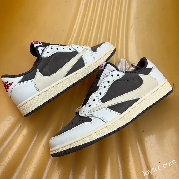 Travis Scott x Air Jordan 1 Low DM7866-162 White Brown Factory Leather Version