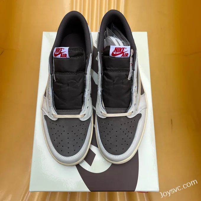 Travis Scott x Air Jordan 1 Low DM7866-162 White Brown Factory Leather Version