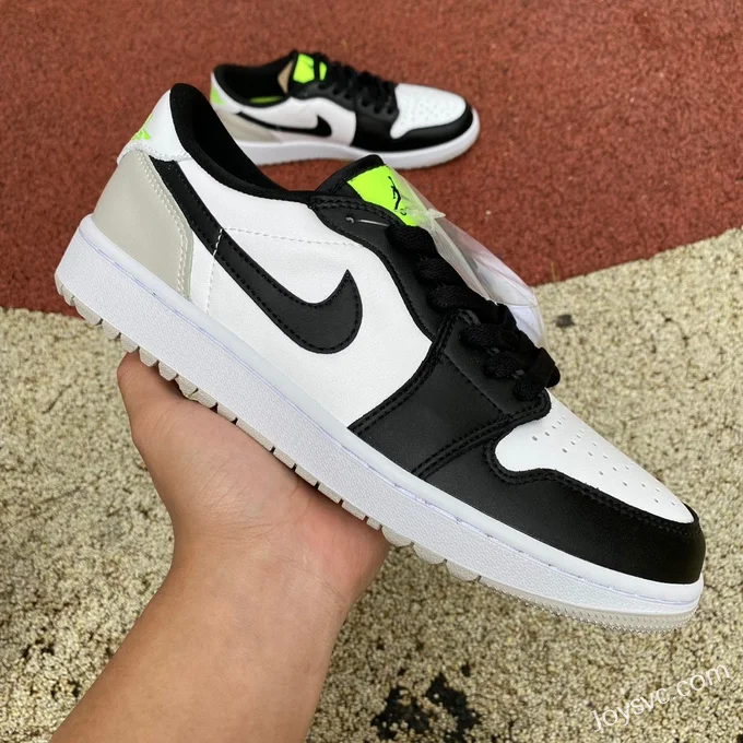 Air Jordan 1 Low Golf DD9315-108 Black White Fluorescent Green Retro