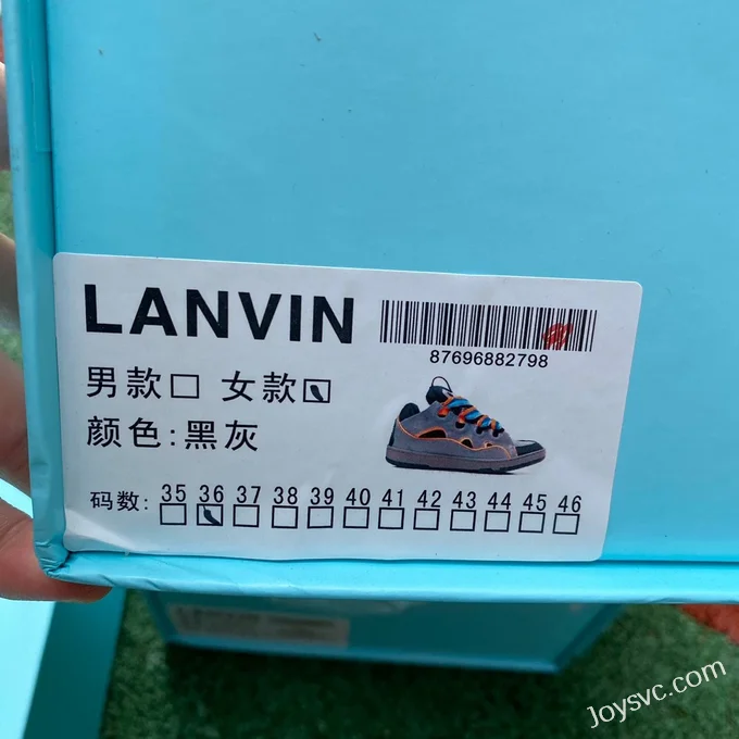 Lanvin Curb Leather Low-Top Fashion Sneakers