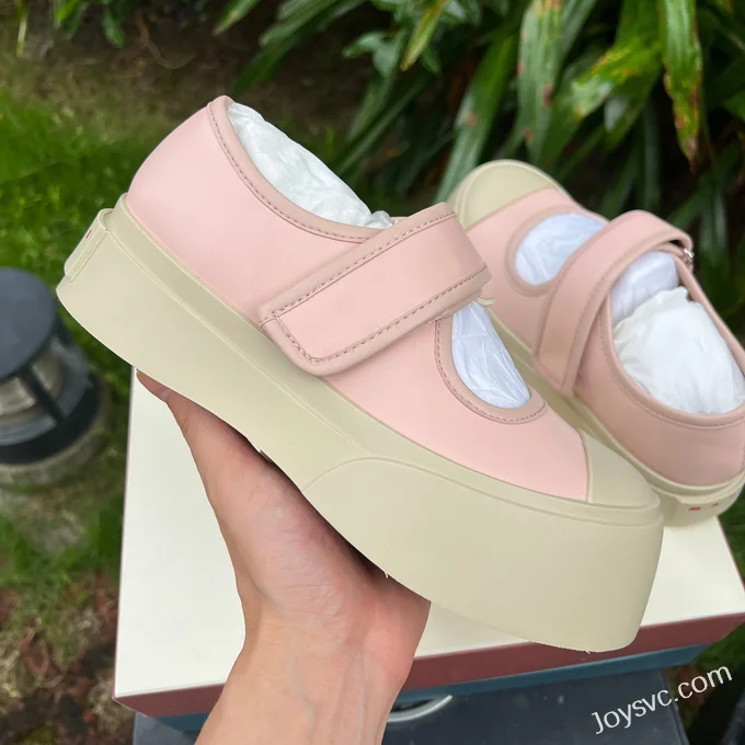 MARNI Pink Velcro Mary Jane Sneakers Women