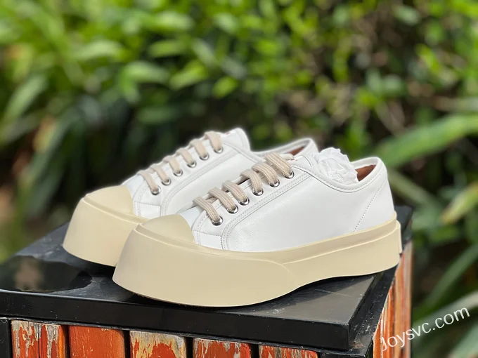 MARNI White Lace-Up Sneakers Women