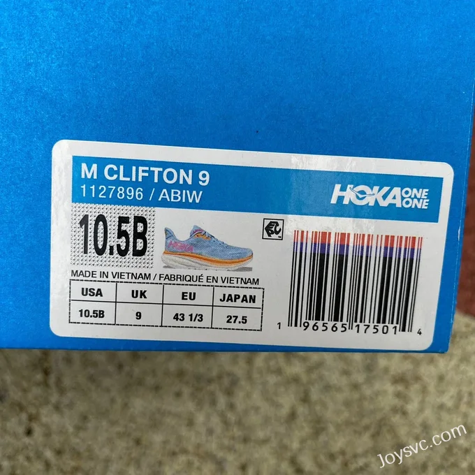 Hoka One One Clifton 9 Blue Orange 1127895-ABIW