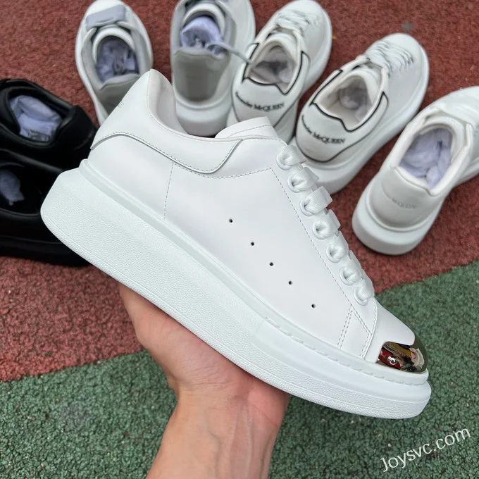 Alexander McQueen White Mirror Toe Casual Sneakers