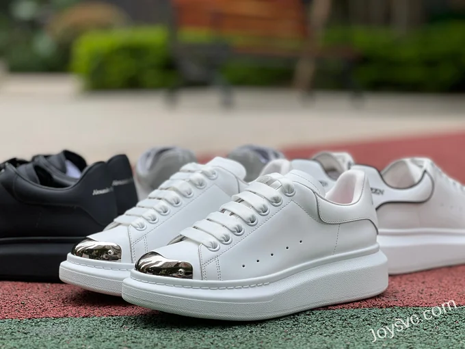 Alexander McQueen White Mirror Toe Casual Sneakers