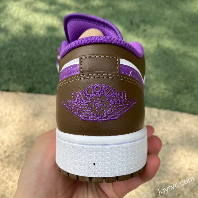 Air Jordan 1 Low GS 553560-215 White Purple Brown Retro