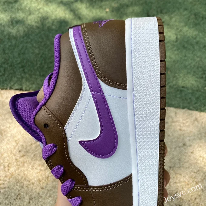 Air Jordan 1 Low GS 553560-215 White Purple Brown Retro