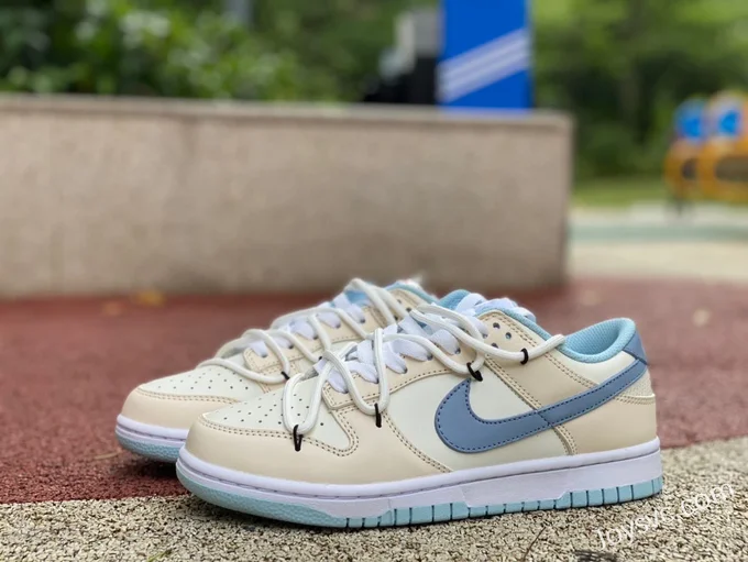 Nike Dunk Low Beige Blue Strap Retro Sneakers DD1503-123