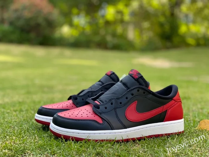 Air Jordan 1 Low 705329-001 Black Red Bred Retro