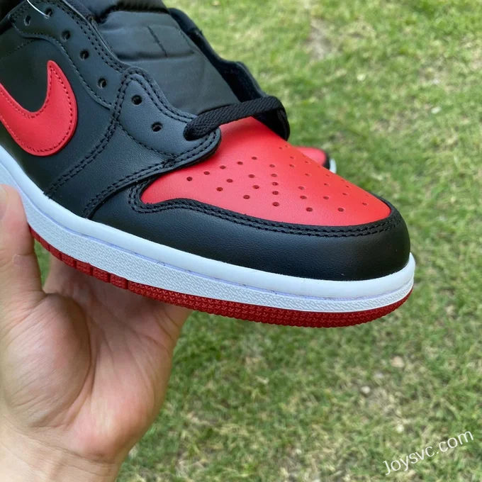 Air Jordan 1 Low 705329-001 Black Red Bred Retro