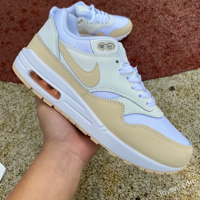 Nike Air Max 1 White Beige Yellow Retro Running Shoes FB5060-100