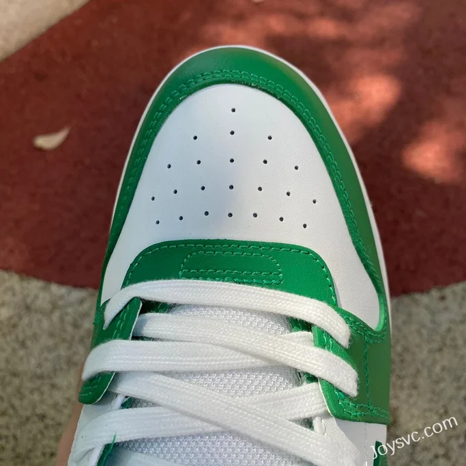 OFF-WHITE White Green Leather Sneakers