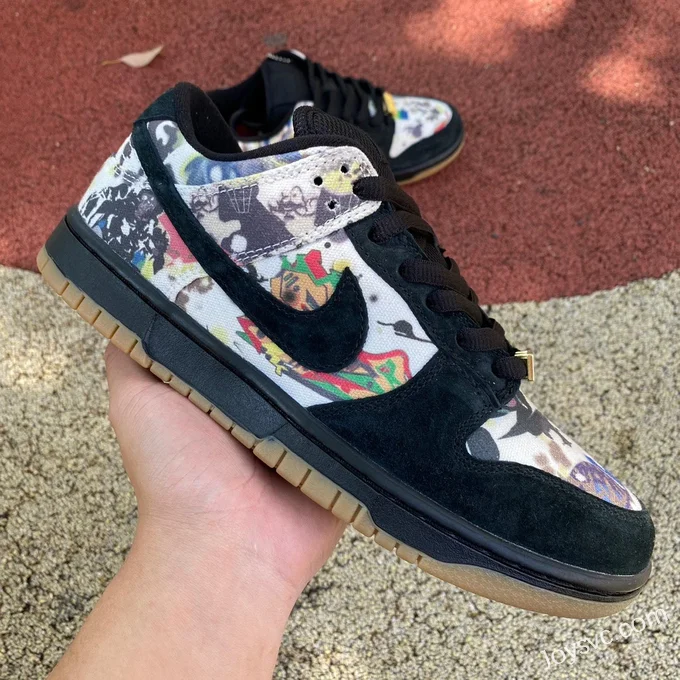 Supreme x Nike SB Dunk Low Black Graffiti Sneakers FD8778-001