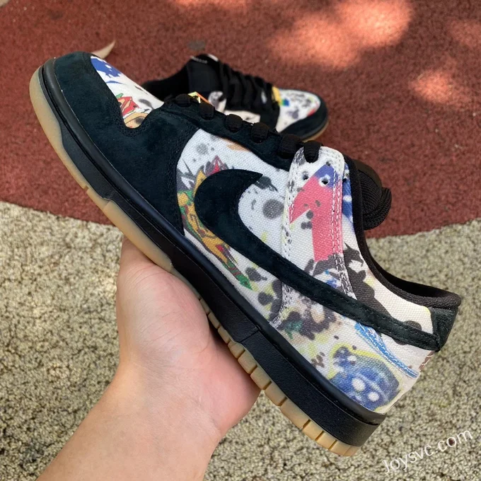 Supreme x Nike SB Dunk Low Black Graffiti Sneakers FD8778-001