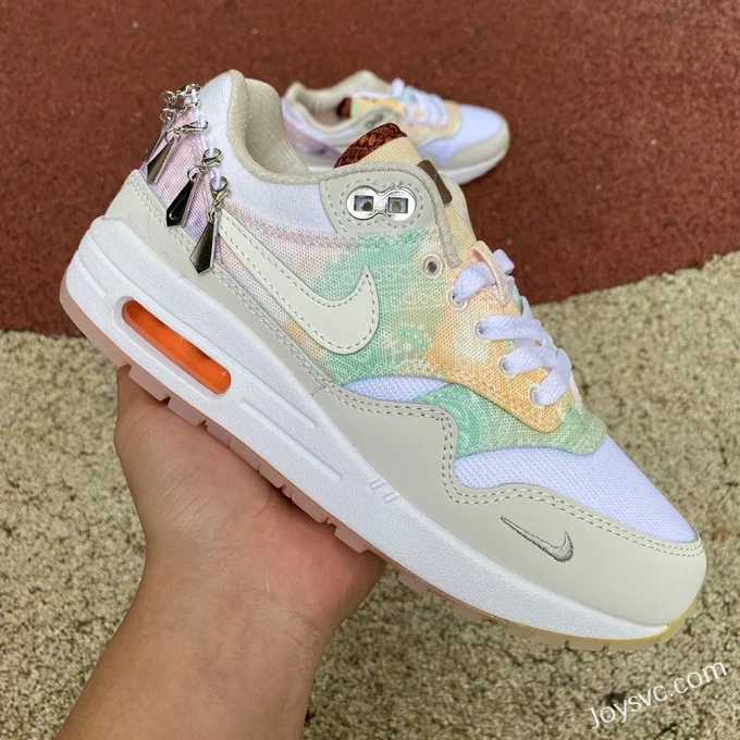 Nike Air Max 1 '87 White Green Pink Women's Running Shoes FJ7734-101